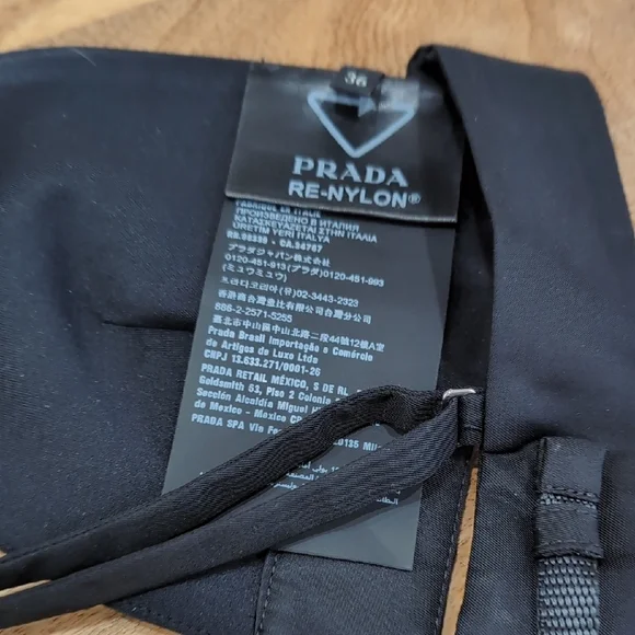 Prada Black Triangle Re-Nylon Satin Bra Top 0 IT 36 - Picture 6 of 6